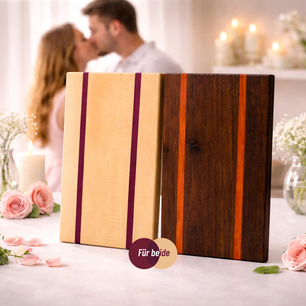 Couple-Schneidebrett aus Ahorn & Amaranth – Für Sie & Ihn